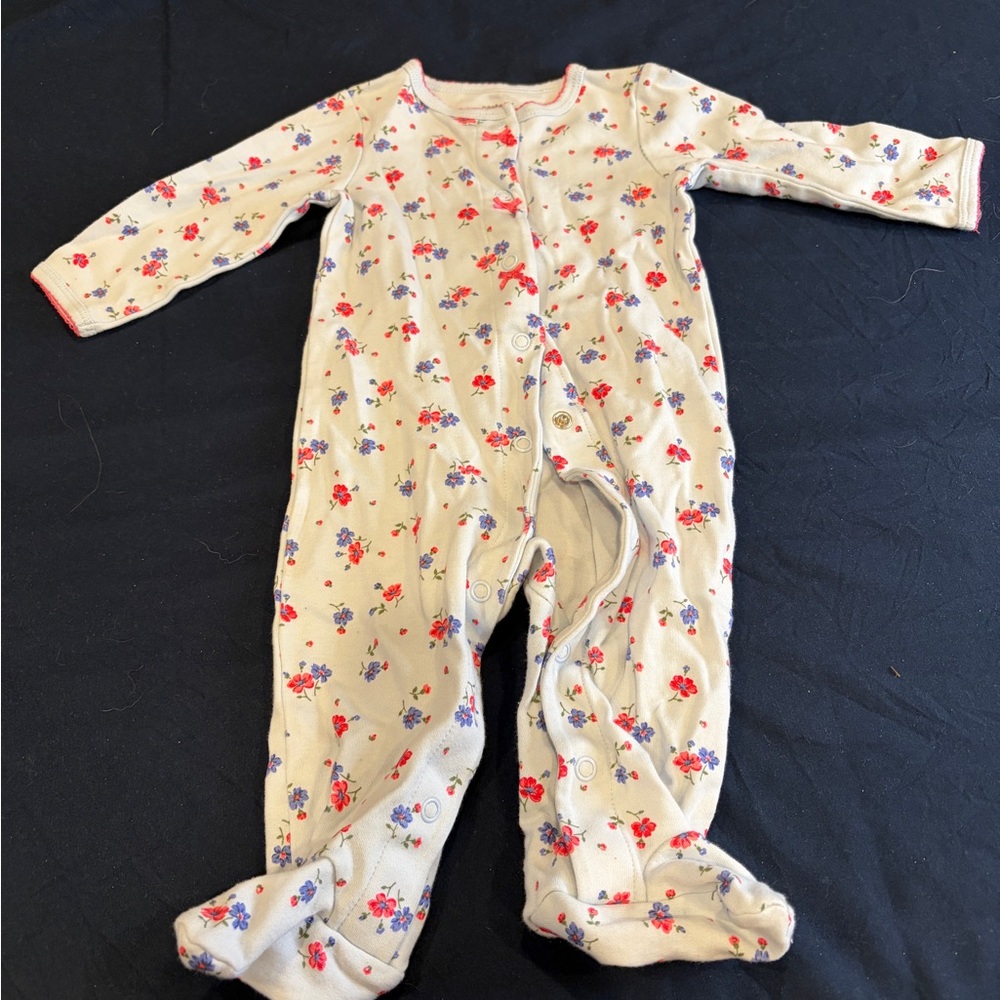 Carter's Cream Floral Footie One Piece